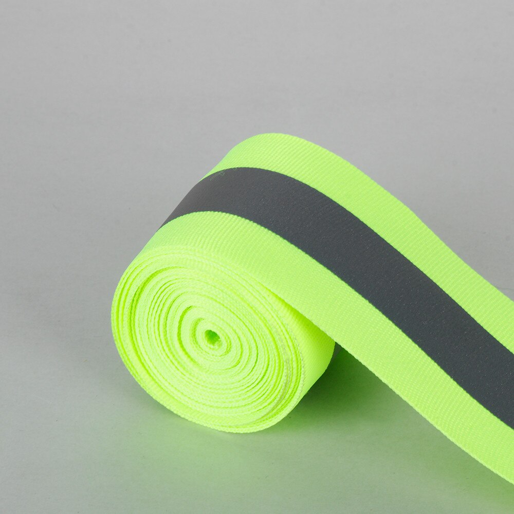 5M High Visibility Safety Reflective cloth DIY Fluorescent webbing sewing on Reflective Tape For Clothing Warning Safety Trim: Green