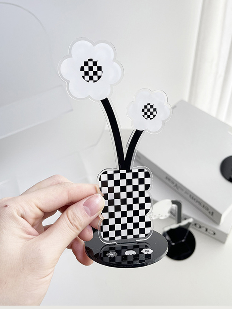 Acrylic Flower Desktop Photo Message Clip Table Number Holder Business Place Card Stand Rack Wedding Decoration Party Supplies: D