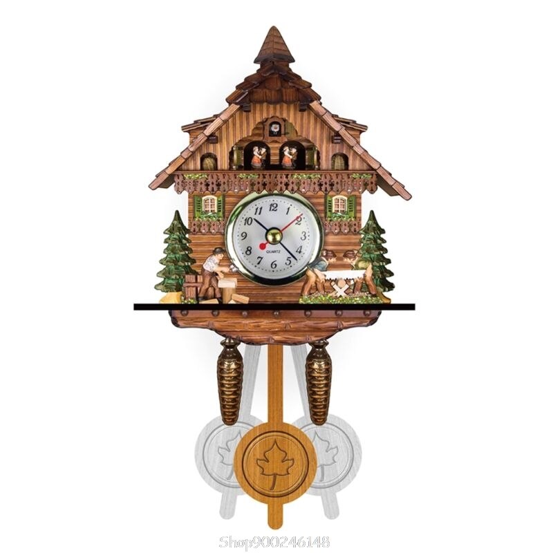 Antique Wooden Cuckoo Wall Clock Bird Time Bell Swing Alarm Watch Home Restaurant Decoration S29 20: 9