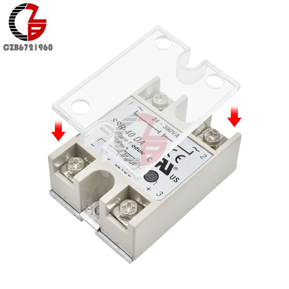 Safety Cover Case for Single Phase Solid State Relay SSR Clear Plastic Cover