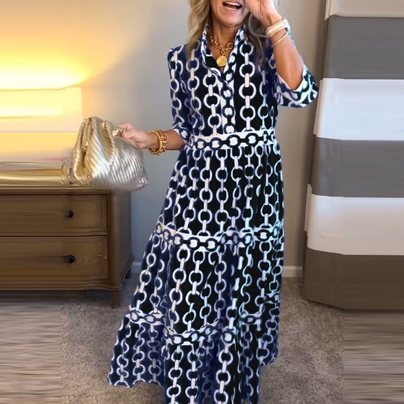 DESIGN - Maxi jurk van kant met parels langs de rand in wit