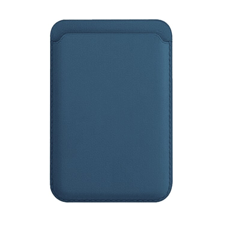 Card Bag Leather Magnetic Card Holder For iPhone 12 Back Wallet Case Card Pocket Holder for iPhone 12 Pro Max Mini Case: Blue