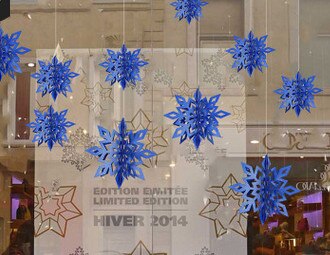 6pcs/set 3D cardboard hollow Snowflakes Hanging decorations Christmas Year decorations for the home party decorations Natal: E