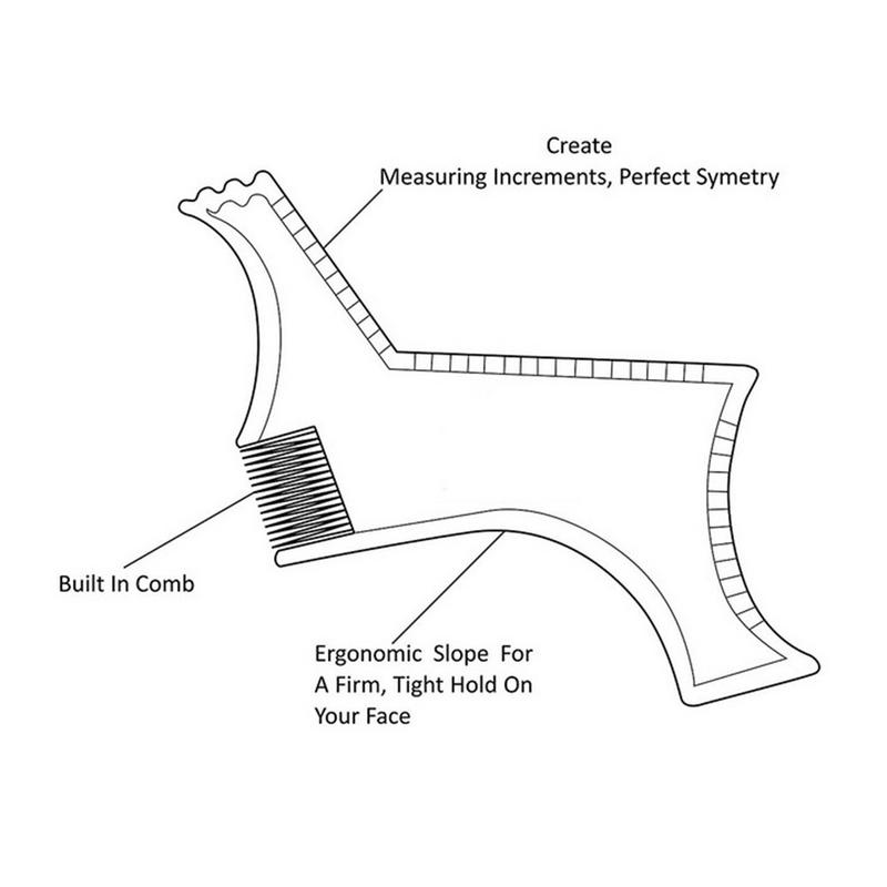 Styling Template Comb For Men Beard Shaping Beauty Tool For Hair Beard Trim Templates Ruler Combs Transparent Men Beards Combs