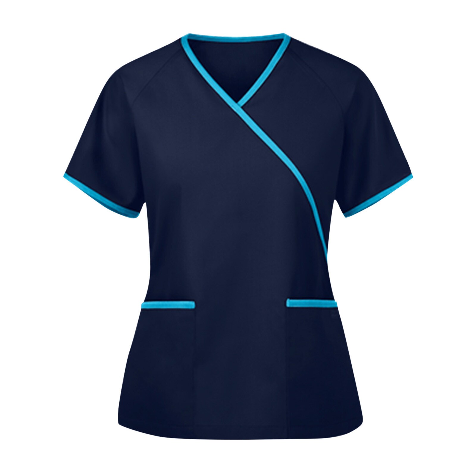 Krankenhaus Pflegeperson Krankenschwester Uniform frauen Einfarbig V-ausschnitt Arbeits Peeling oben Mit Taschen Für Schönheit Salon Gorro Enfermera A40