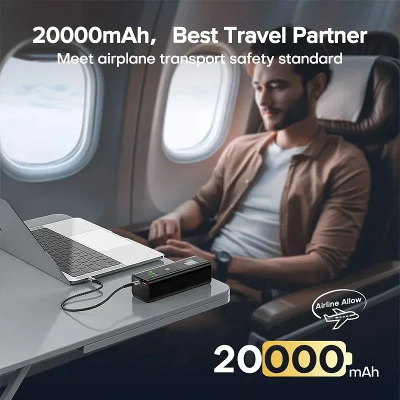 Novo pd100w carregamento rápido power bank 20000mah carregador portátil de alta capacidade bateria sobressalente externa portátil powerbank para iphone