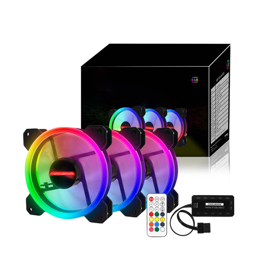 Ventilateur PC RGB 12V 6 broches 12cm ventilateur de refroidissement avec contrôleur pour ordinateur boîte de jeu silencieuse JLRL88