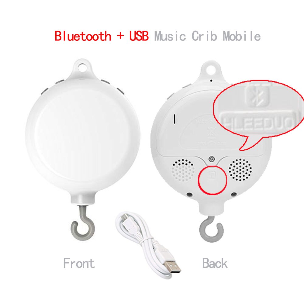 Baby Bett Glocke Spielzeug Halfter Handy, Mobiltelefon Krippe Musik Kasten Arm Halterung Weiß Rasseln Halterung Neugeborenen Glocke Krippe Spielzeug Für 0-12 monate Baby: bluetooth und usb