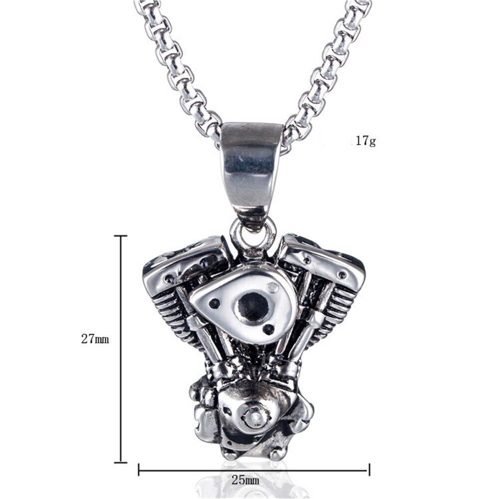 Creatieve Hip-Hop Rock Retro Locomotief Motorfiets Motor Punk Dominante Mannen Hanger Ketting Sieraden