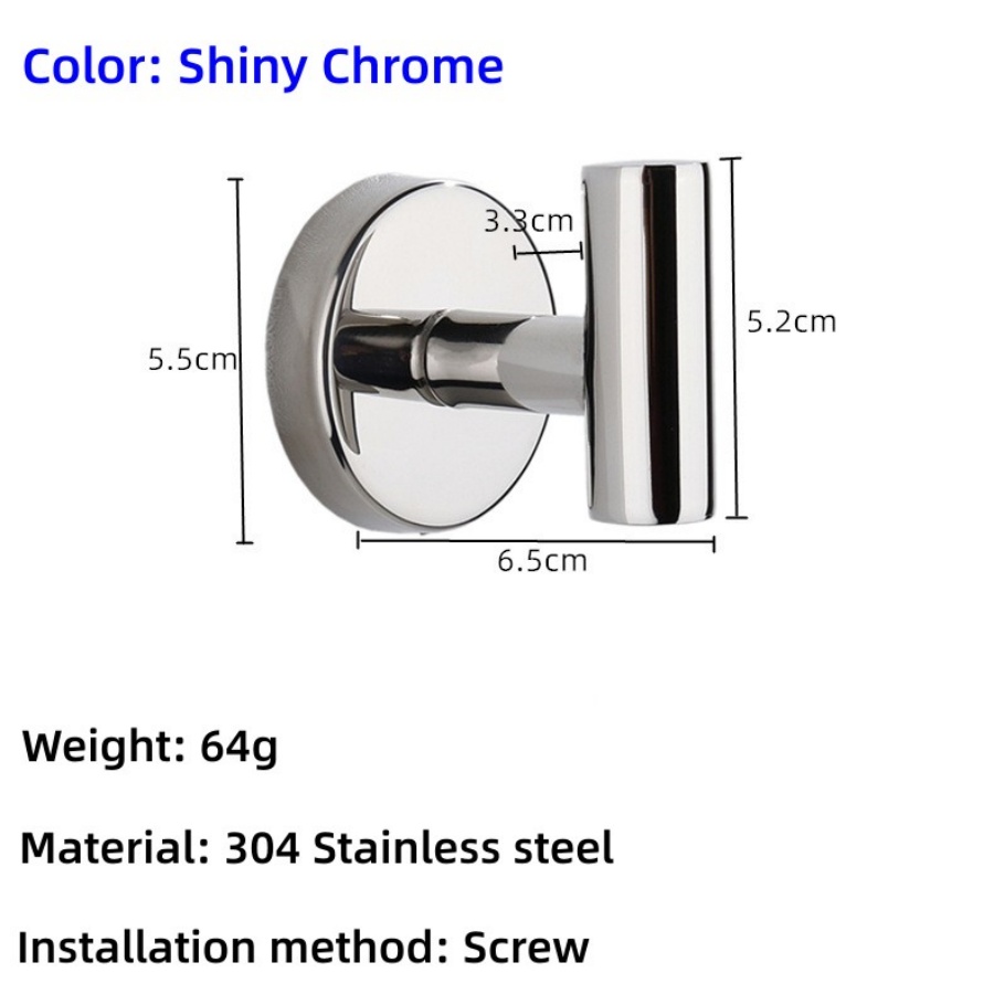 Gancho para toallas de baño, percheros para ropa de pared, perchas montadas en la pared de acero inoxidable, tornillos para colgar toallas/ganchos adhesivos para pared: Negro