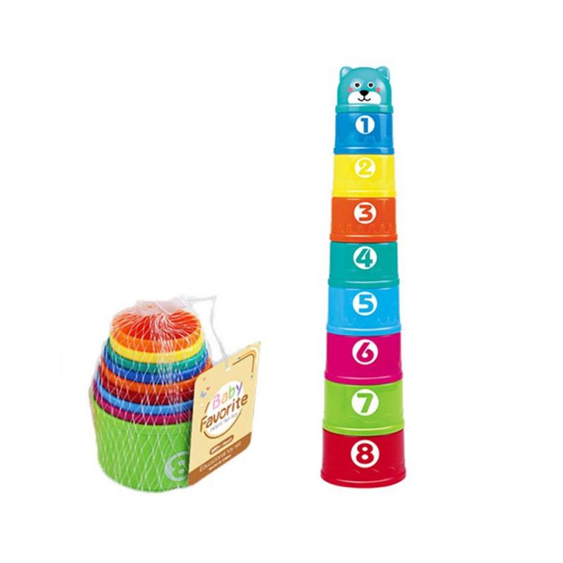 Baby Bath Stacking Cup Set Infant Shower Montessori Bathtub Tower Toy Child Puzzle Swimming Pool Beach Toys For 0 12 Months Kids: 11
