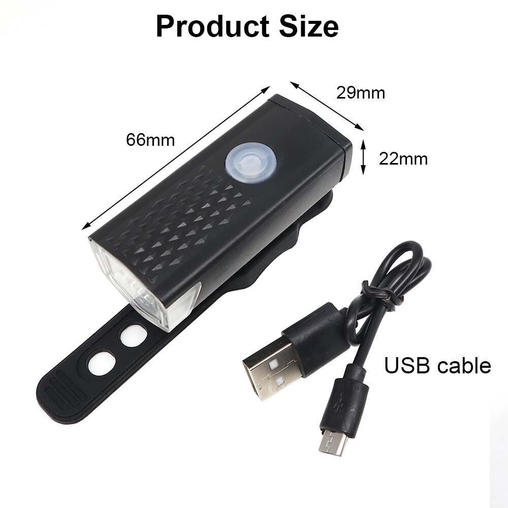 Fiets Licht Usb Oplaadbare 300 Lumen Fiets Lamp Koplamp Zaklamp Fietslicht Fiets Accessoires