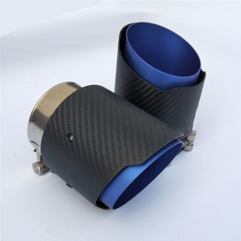 Carbon Fiber Staart Keel 80Mm Inlaat 101Mm Outlet Staight-Sided Matte Uitlaatpijp Tip Fit Voor Mazda CX5 CX4
