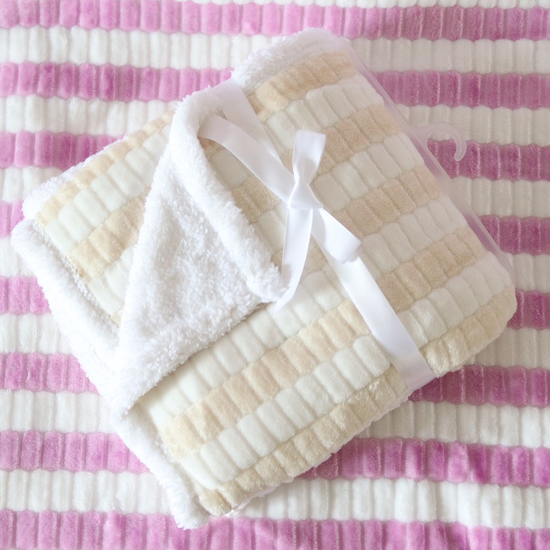 Mantas de franela 3D para bebé recién nacido, conjunto de ropa de cama sólida, funda para cochecito infantil, manta para niño y niña: Beige