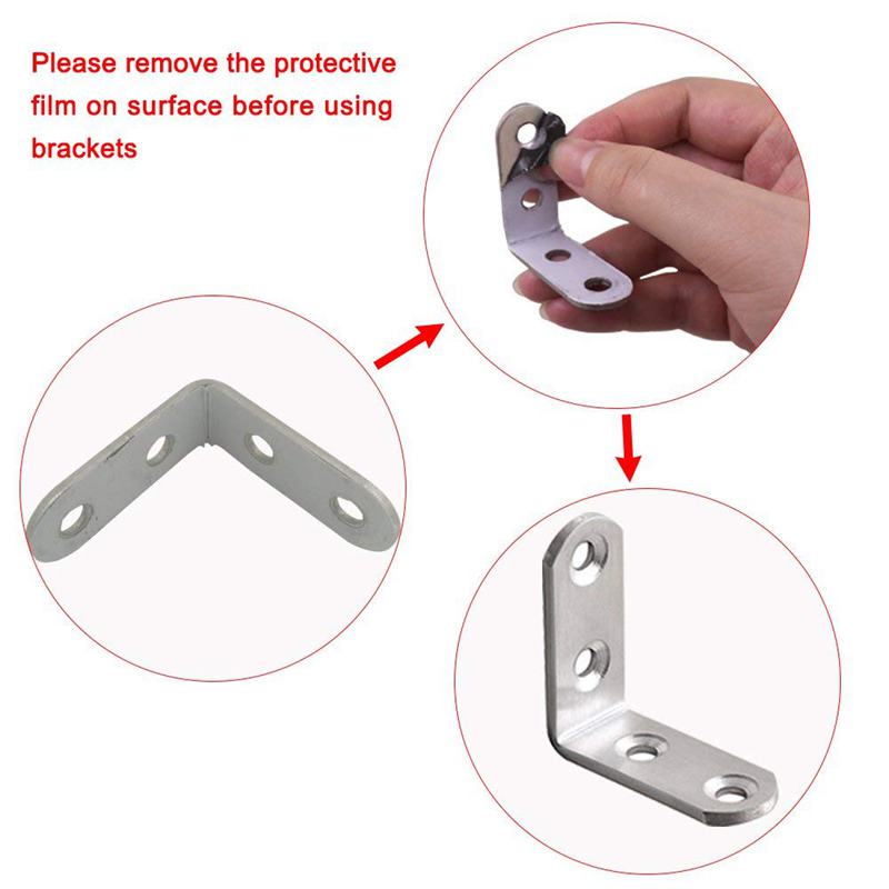 Conteneur en acier inoxydable 20 pièces 16 par 40x40mm 90 degrés à angle droit supports en L et 4 pièces d'un coin large connecto