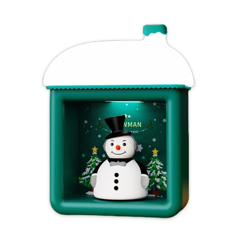 Sneeuw Huis Led Lamp Leuke Cartoon Santa Sneeuwpop Kitty Pop Usb Oplaadbare Wall Mount Tafel Nachtlampje Kerst Decor: Christmas snowman