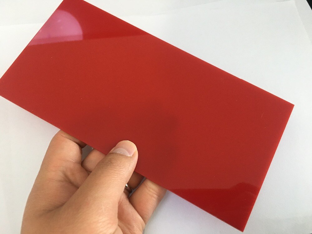 J582 9 farver 10*20*0.23cm farverige opacitas akrylplade perspex ark plastplade diy model rusland: Rød