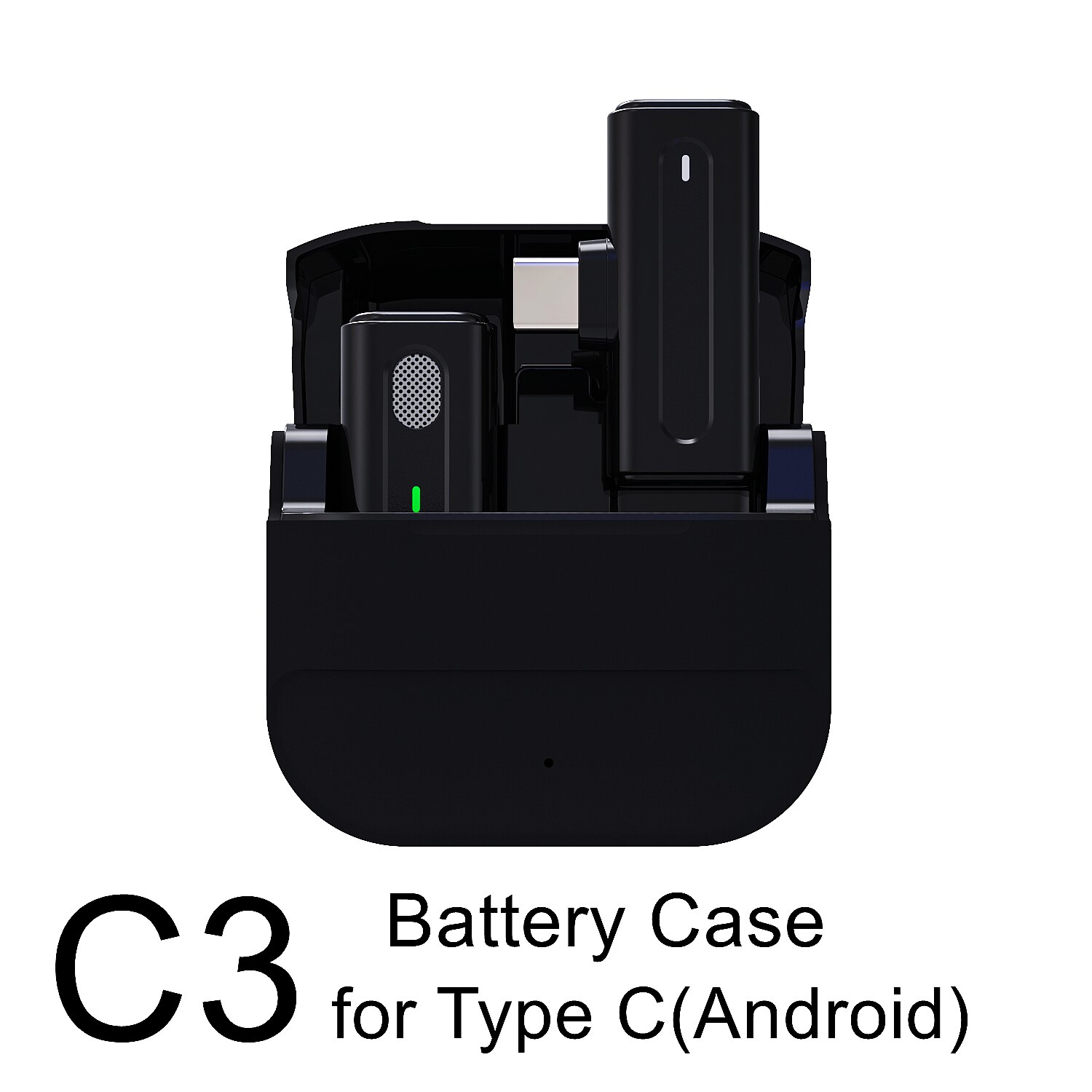 Lavalier Wireless Microphone for iPhone Android Microphone with Charging Case with Vlog Audio Video Recording: C3 for Type C