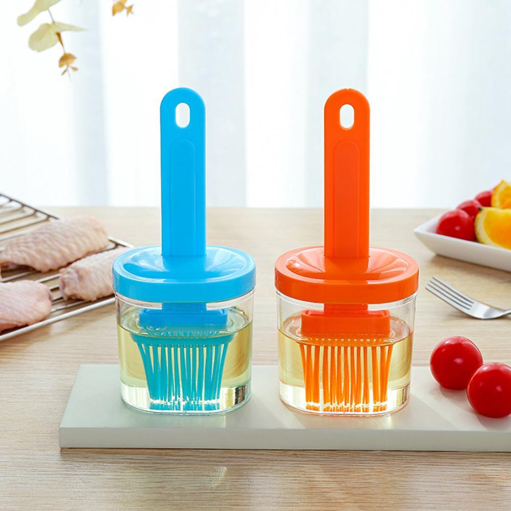 Barbecue Oil Brush High Temperature Resistant Silicone Oil Bottle Brush Integrated Barbecue Brush With Cover And Bottle