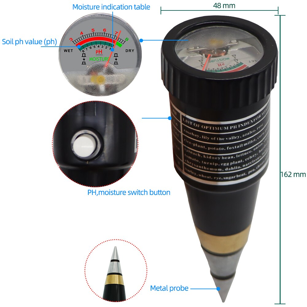 Medidor de humedad y suelo de mano, probador para sonda de Metal de suelo de jardín, VT-05, higrómetro de 10-80% de descuento, novedad