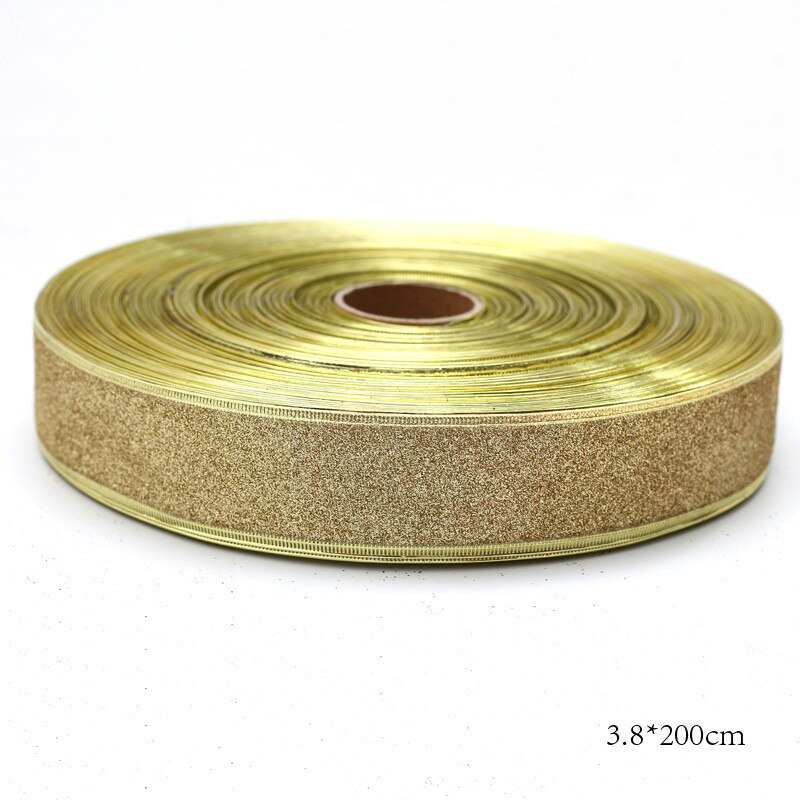 Christmas Wrapping Ribbon Handmade DIY Supplies Material Grosgrain Cake Decors Ribbon Bow Baking Decorative Festival Box: gold