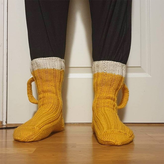 Calcetines de jarra de cerveza en 3D para hombre y mujer, calcetín cálido de invierno, de Navidad, novedad