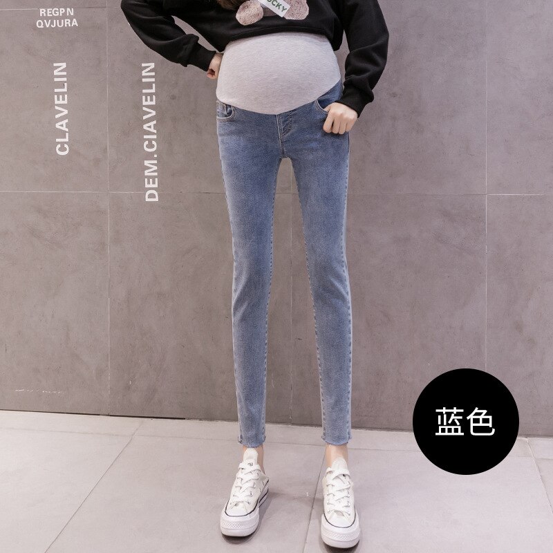 Mutterschaft Jeans für Schwangere Frauen Schwangere Hosen Schwangerschaft Kleidung Frühling Sommer Mom Hose Frauen Hose Mutter Hosen Kleidung: Blau / XXL