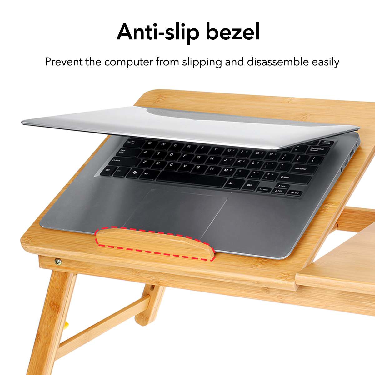 Bamboo Laptop Desk With Drawer Notebook Table Folding Adjustable Laptop Stand For Bed Office Cooling Laptop Table Computer Desks