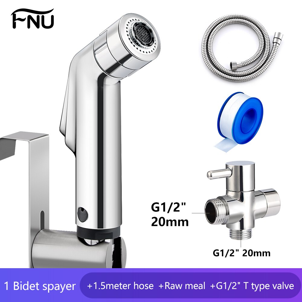 Toilet Handheld Shattaf Bidet Sprayer Shower Head Balcony Cleaning Accessories Shower Faucet Muslim Shower Head Ducha Higienica: with T valve1-2