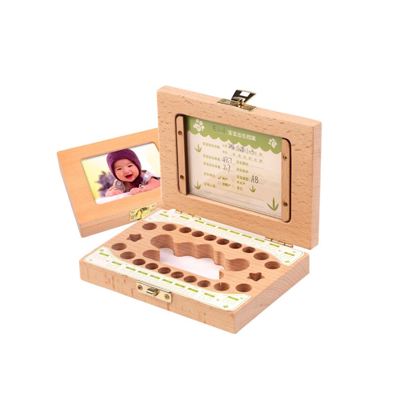 Marco de fotos para el cabello Fetal, caja de madera para guardar recuerdos para bebés, organizador de dientes y leche, Lanugo Umbilical