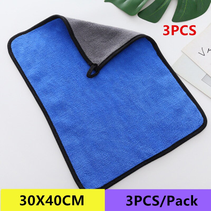 10Pcs 600GSM 30X60CM Auto Super Microfiber Handdoek Auto Wassen Doek Auto Cleaning Paint Care Handdoek Doeken Auto Wassen Gereedschap: 30X40CM 3PCS