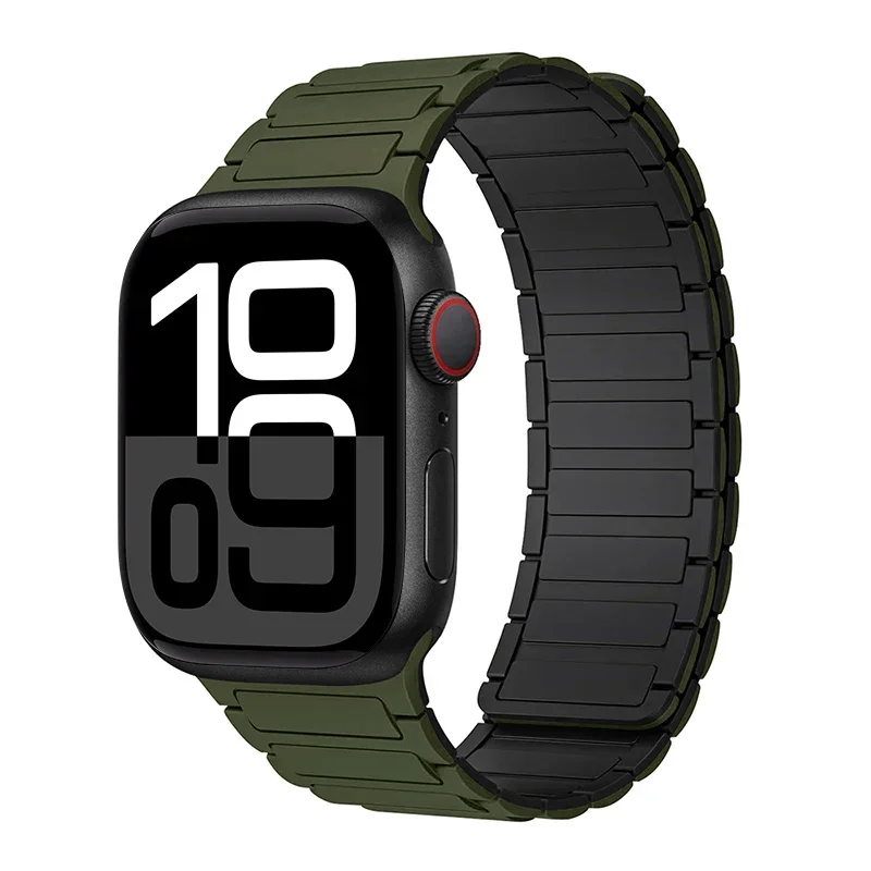 Magnetarmband für Apfel Uhr Band 45 mm 44 mm 40 mm 46 mm 41 mm 42 mm 38 Silikonarmband iWatch Serie 8 7 6 Se 9 10 Ultra 2 49 mm: himmlisch blaugrün / 14mm