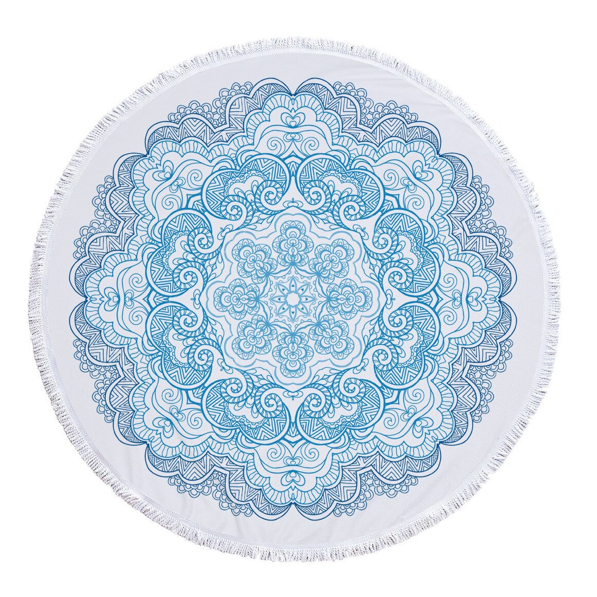 Grande Serviette De Plage en microfibre, motif géométrique, style Boho, ronde, colorée, épaisse, en tissu éponge, pour l'été: 07