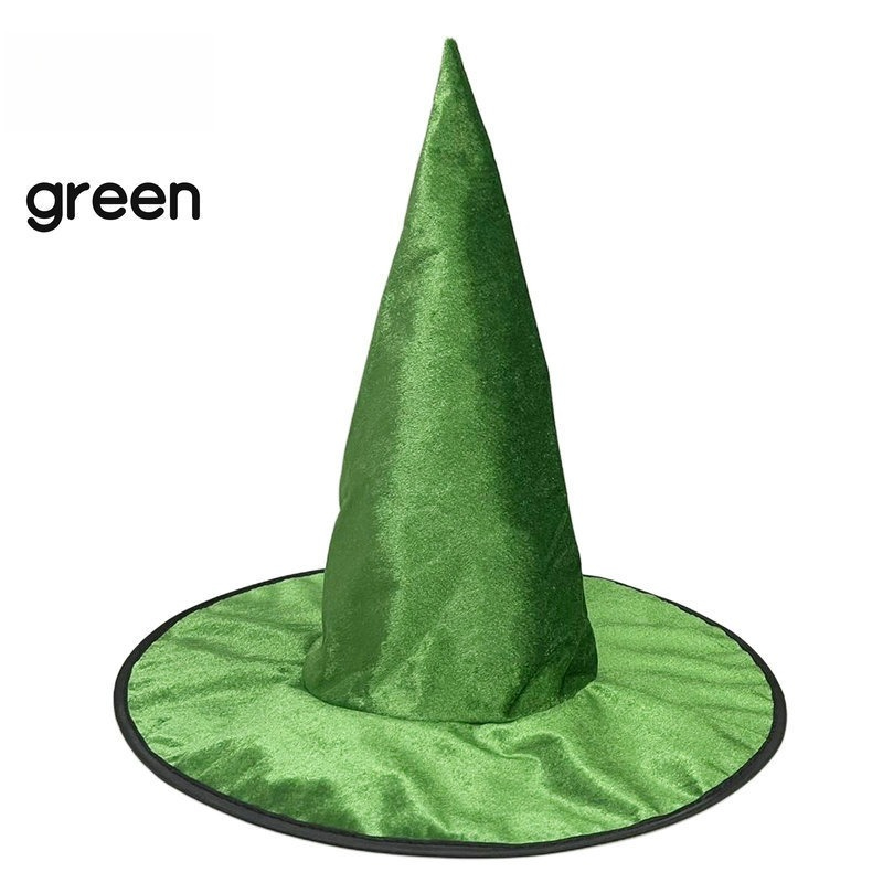 Sombrero de Halloween, sombrero de bruja verde, gorra mágica para Cosplay, bosque verde, cuento de hadas, dibujos animados, accesorios de ropa DIY