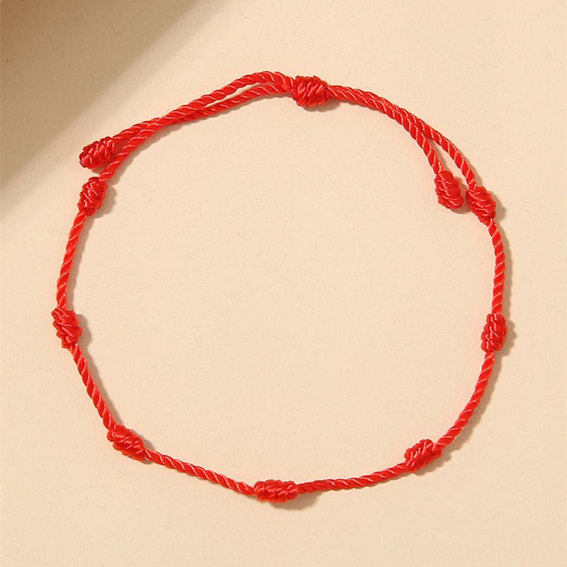 2 pçs 7 nós amante vermelho string amizade pulseira atrair riqueza amuleto sucesso 667e