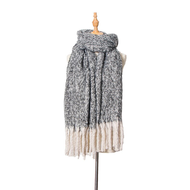 Gros sable gland pince fleur couleur correspondant écharpe châle épaississement écharpe écharpe femmes hiver Sjaals Voor Dames femmes écharpe: 2