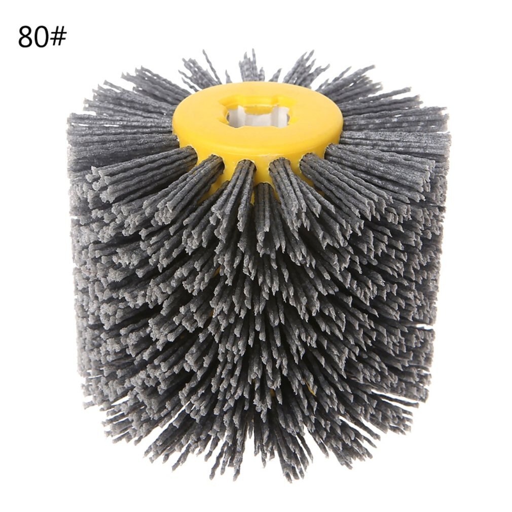 Abrasive Wire Drawing Round Brush Head Polishing Grinding Tool Buffer Wheel For Furniture Wood Sculpture Rotary Drills: 80#