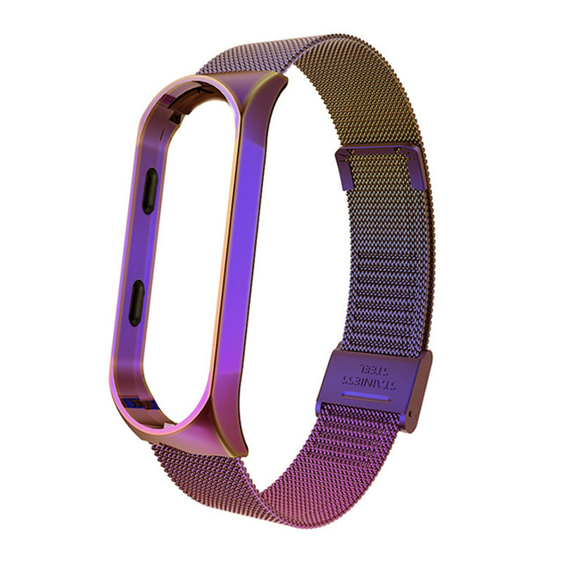 Bracelet de poignet de Bracelet pour Xiaomi Mi bande 3 MiBand 4 Bracelet en métal Bracelet en acier inoxydable Bracelet en option couleur: Colorful / For mi band 4