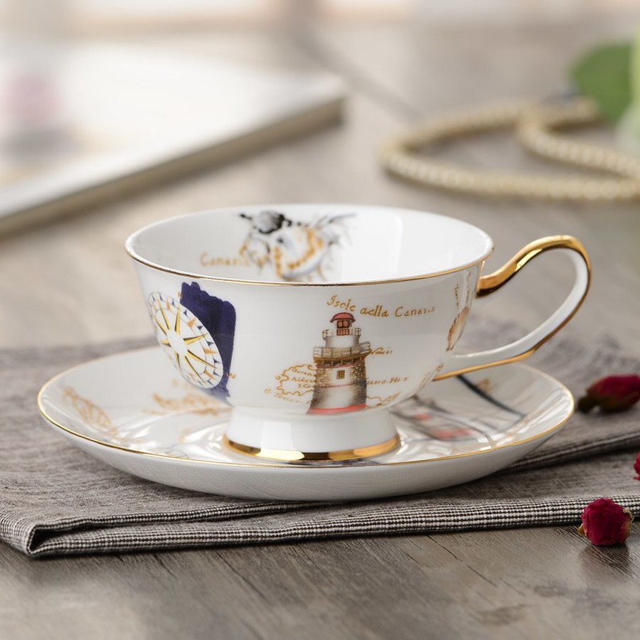 Royal Classic Bone China Porcelain Tea Cup Sets English Teacup and Saucer Xicaras Miniature reusable Cup Saucer E5