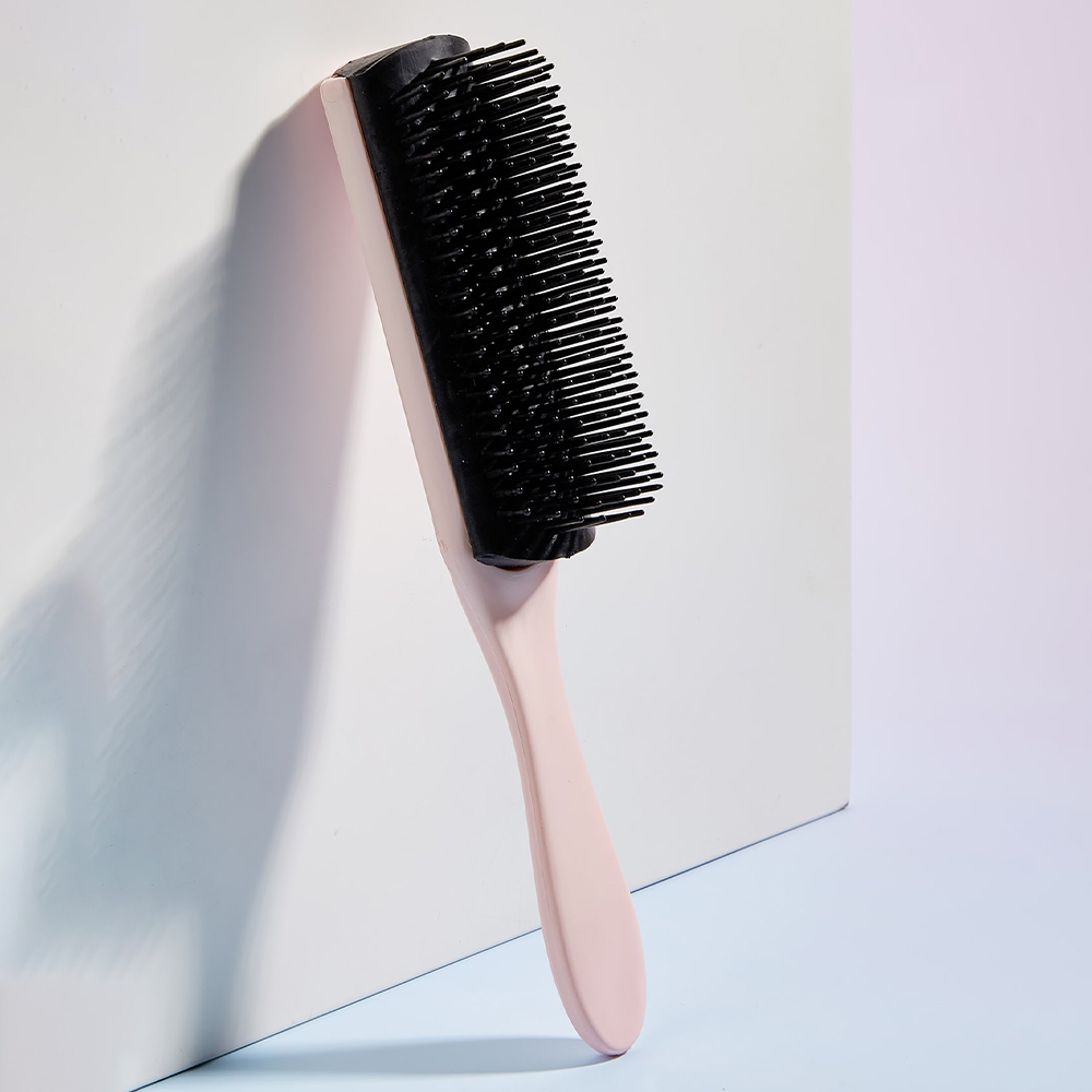 9 filas 4 colores cepillo de pelo desenredante Denman cepillo desenredante masajeador del cuero cabelludo peine de pelo húmedo rizado recto salón de peluquería