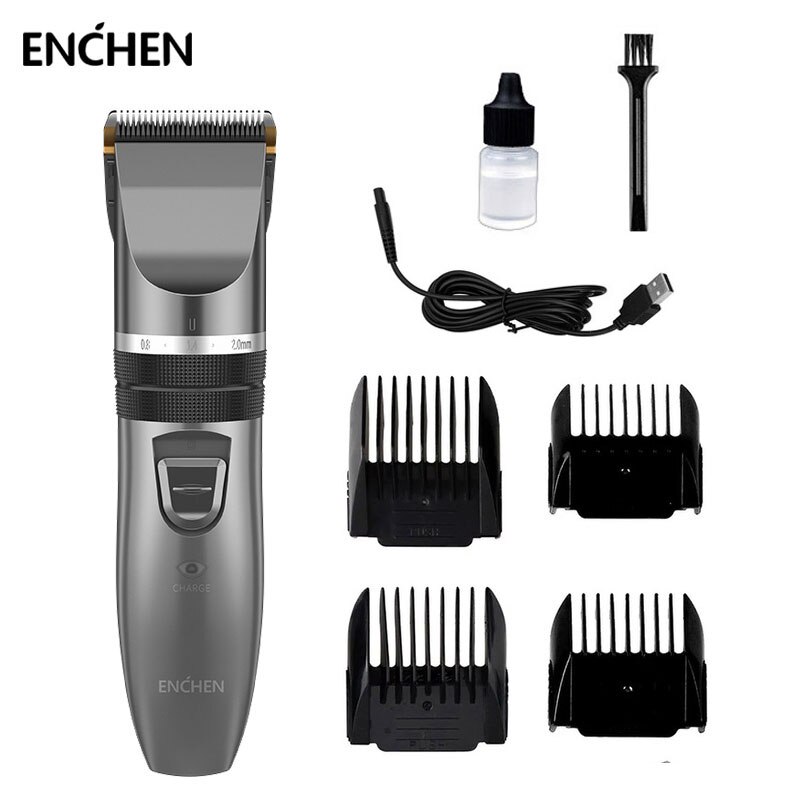 Enchen Mannen Kids Tondeuse Kapper Professionele Cordless Clipper Usb Snelle Lading Kapsel Machine Keramische Blade Baard Trimmer: Sharp X
