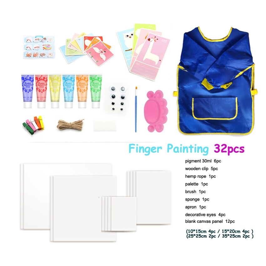Finger Kids Painting Set Year Box With Blank Canvas Panel Christmas For Artists Kit School Graffiti Liquid Pigment