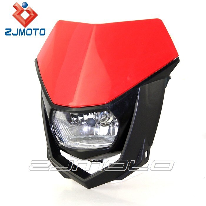 ZJMOTO H4 35W Scheinwerfer Verkleidung Blau Off Road Motorrad Scheinwerfer Enduro Scheinwerfer Streetfighter Für Yamaha YZ YZF WR WRF DT XT: Rot