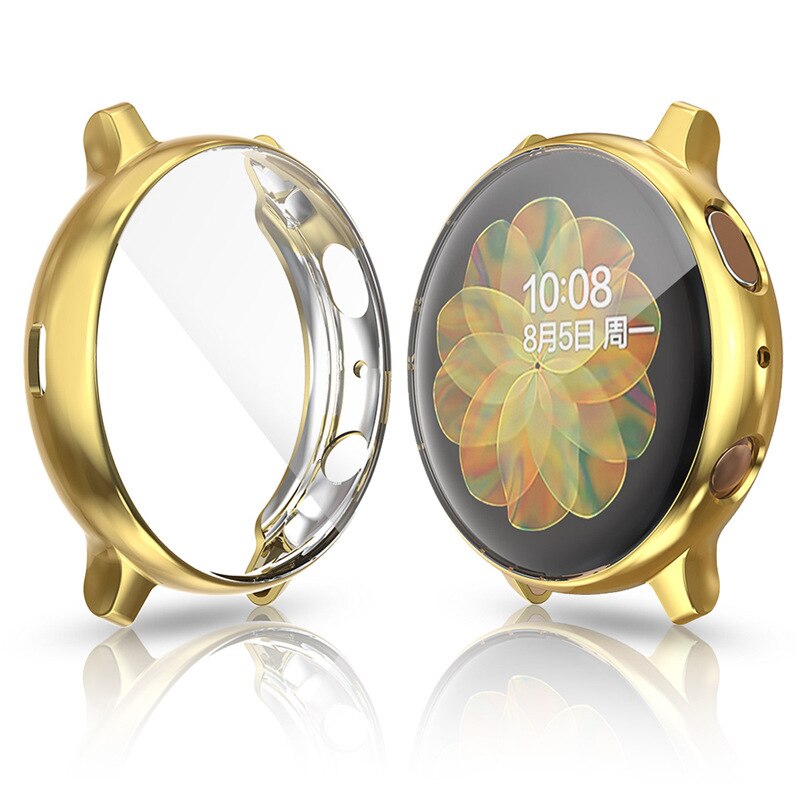 Compatibel met samsung galaxy watch active hoesje zachte tpu bumper volledige rondom screen protector galaxy watch active 40mm sm -r500: Goud