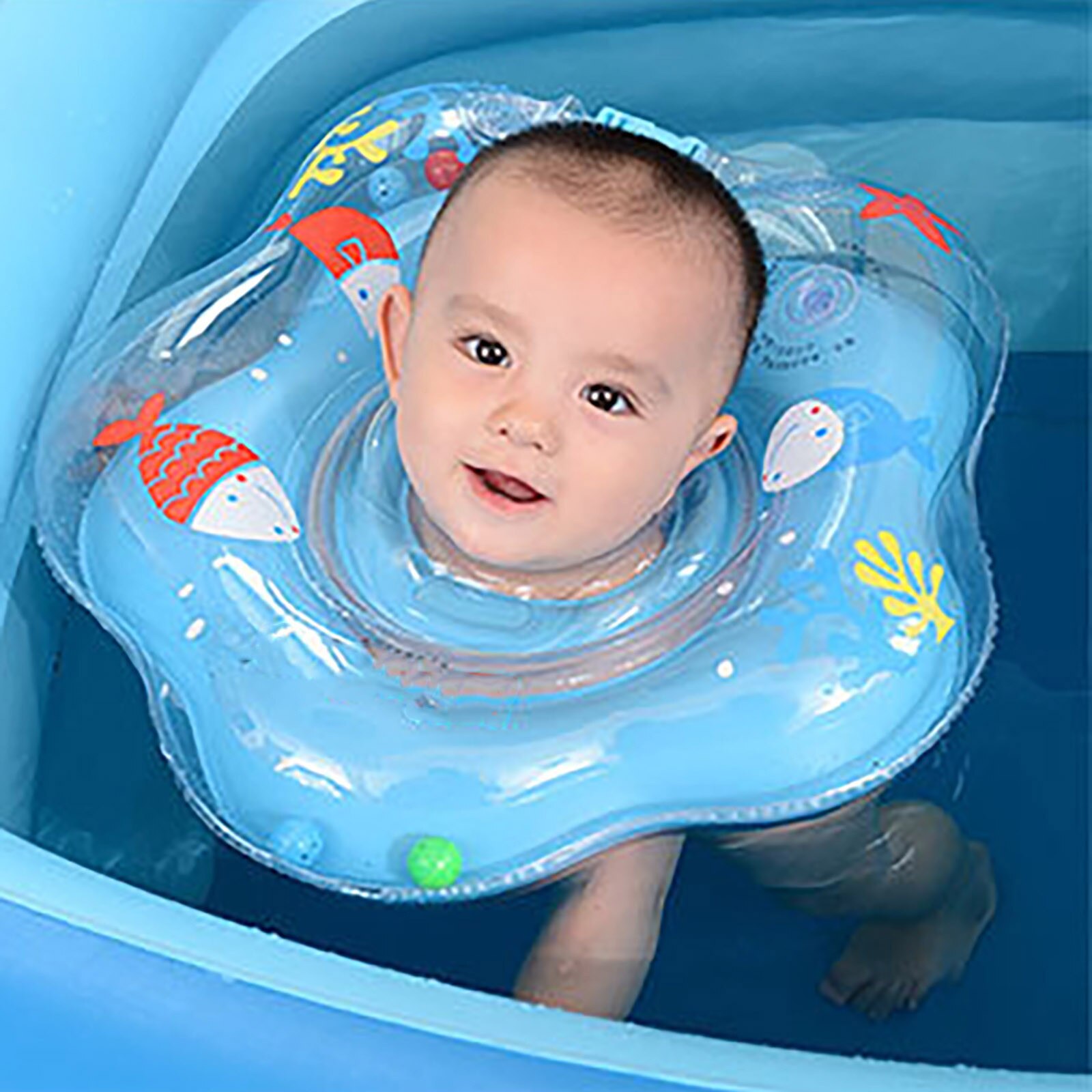 Zwemmen Baby Accessoires Hals Ring Buis Veiligheid Baby Float Zwemmen Cirkel Voor Baden Opblaasbare Dolfijn Opblaasbare Water Fe: A
