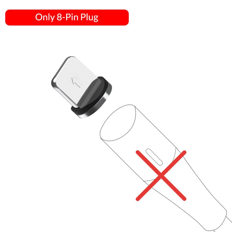 Topk AM60 3A Snel Opladen Led Magnetische Micro Usb Type C Kabel Voor Iphone Xs Max 8 7 6 Telefoon kabels: Only 8-Pin Plug