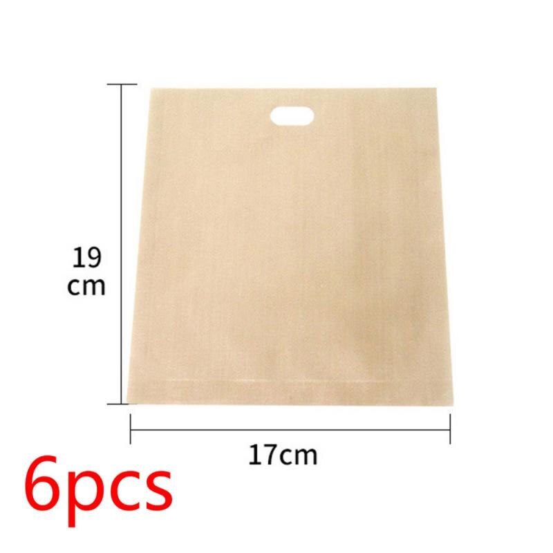 6PCS Reusable Toaster Toastie Bread Sandwich Toast Bags for Grilled Cheese Sandwiches Pockets Toasty Toastabags Kitchen Tools: 6pcs  large