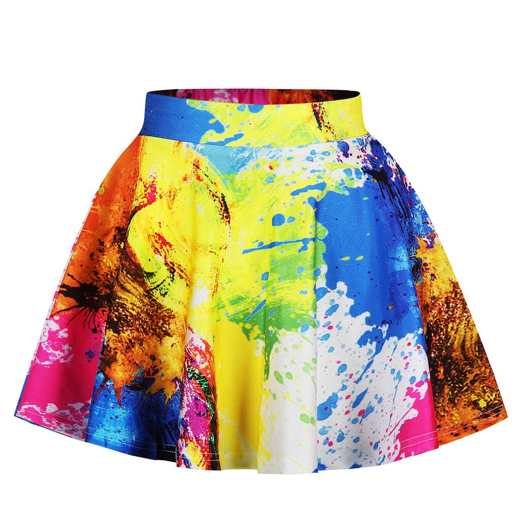 SAGACE Summer Kid Girl Short Skirt Multi-Color Girl Individual Personality Colorful Princess Daily Pleated Ball Gown Skirt