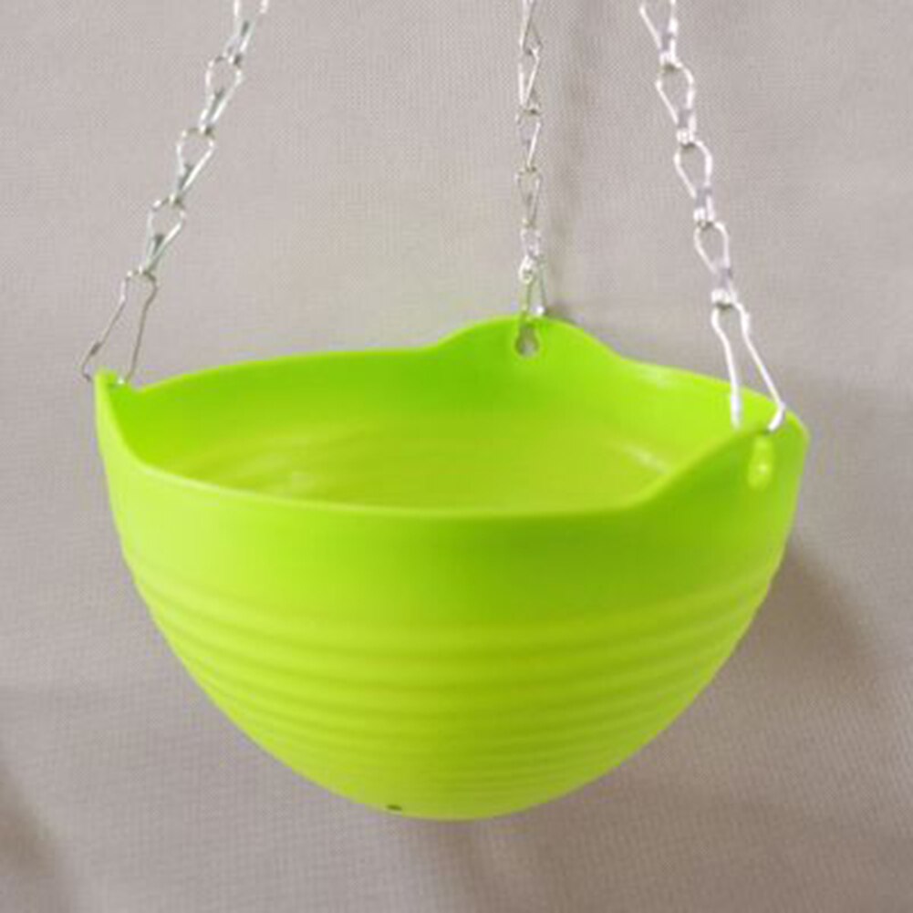 Plastic Hanging-Basket Flower Pot with Chain Home Garden Balcony Macrame Plant Hanger Planters Decor SMD66: Green