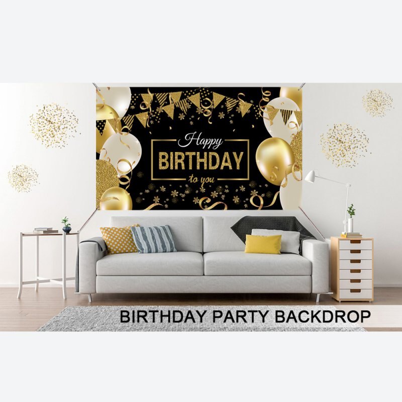 Extra Large Happy Birthday Backdrop Banner Poster Birthday Anniversary Party Photo Booth Background Banner Decorations Supplies